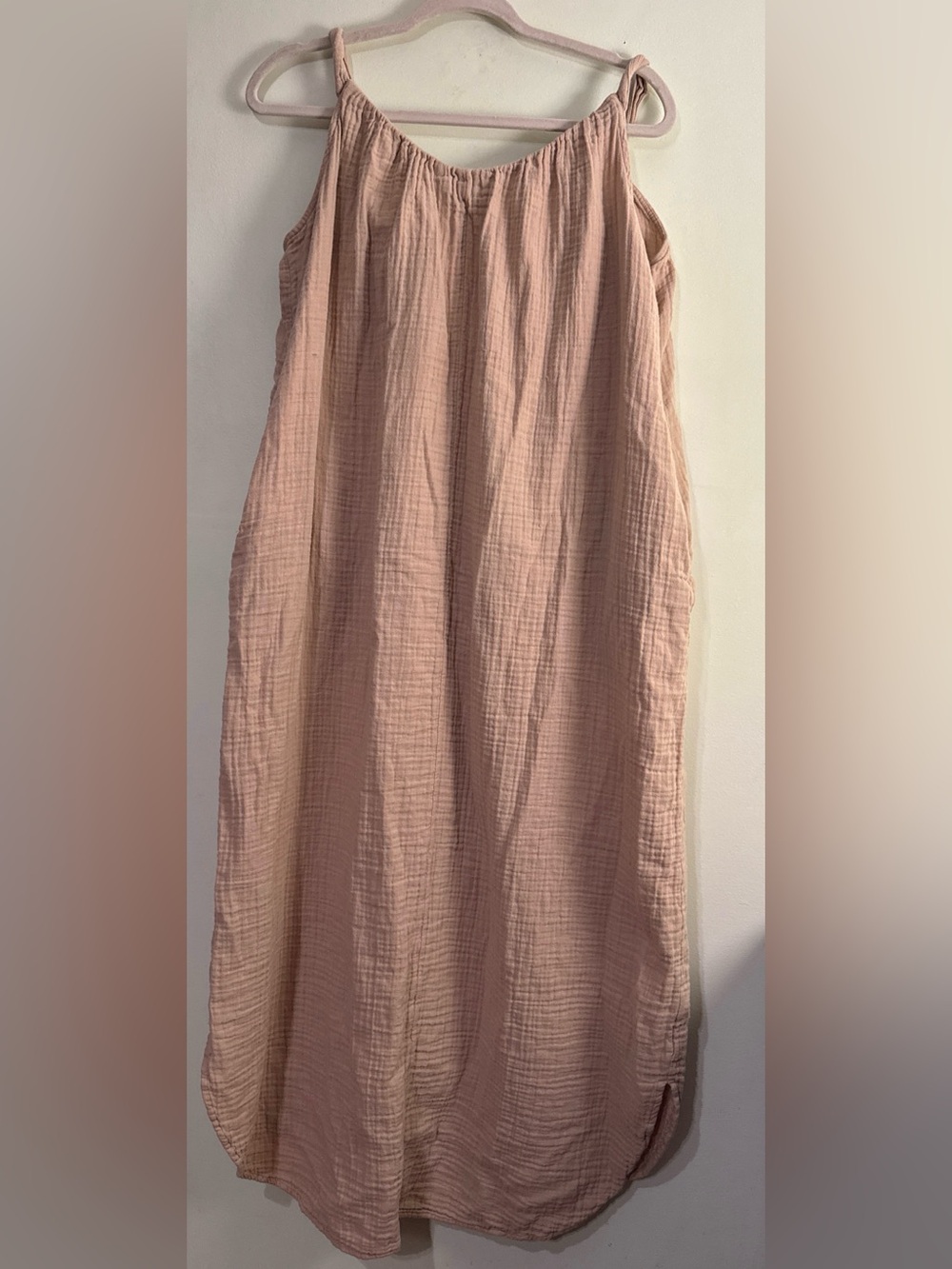 Old Navy Sleeveless Double-Weave (or Crinkle Gauze) Cami Maxi Shift Dress XL - Picture 4 of 6